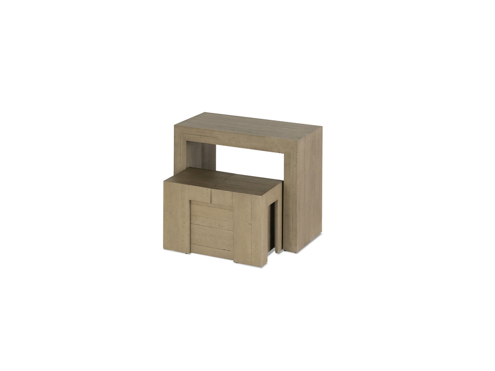 Aged Elm::Gallery::Aged Elm Transformer Table Shown with Removable Panels